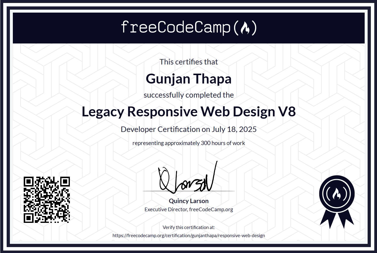 Responsive Web Design certificate